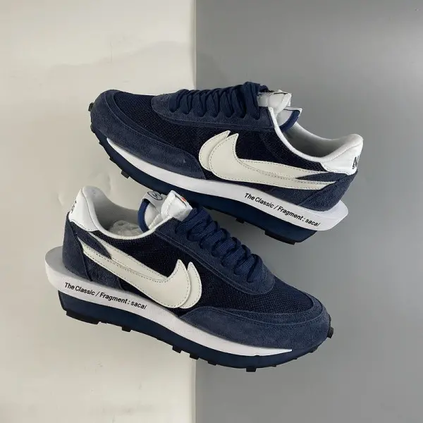 Giày Nike Fragment Design x sacai x Waffle 'Blackened Blue' DH2684-400 - Ảnh 4