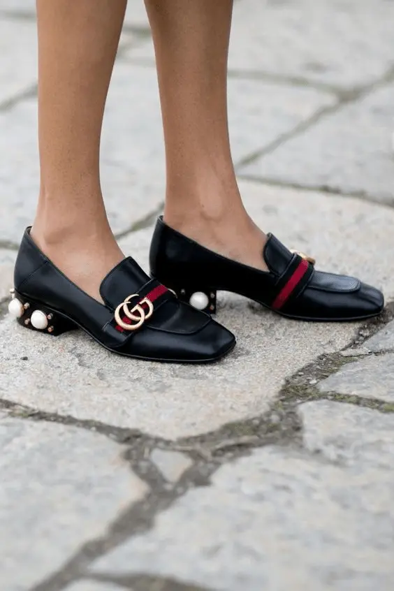 Alternative view of Giày Gucci Pulsestud Women's Mid Heel Loafers 423559 DKHC0 1061