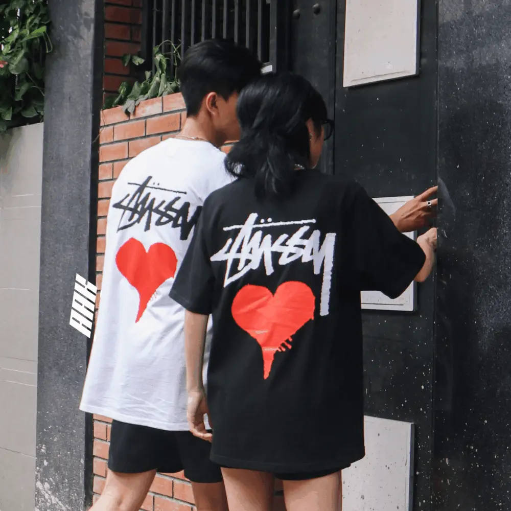 Áo Stussy Stock Heart T-shirt 'Black' - Ảnh 3
