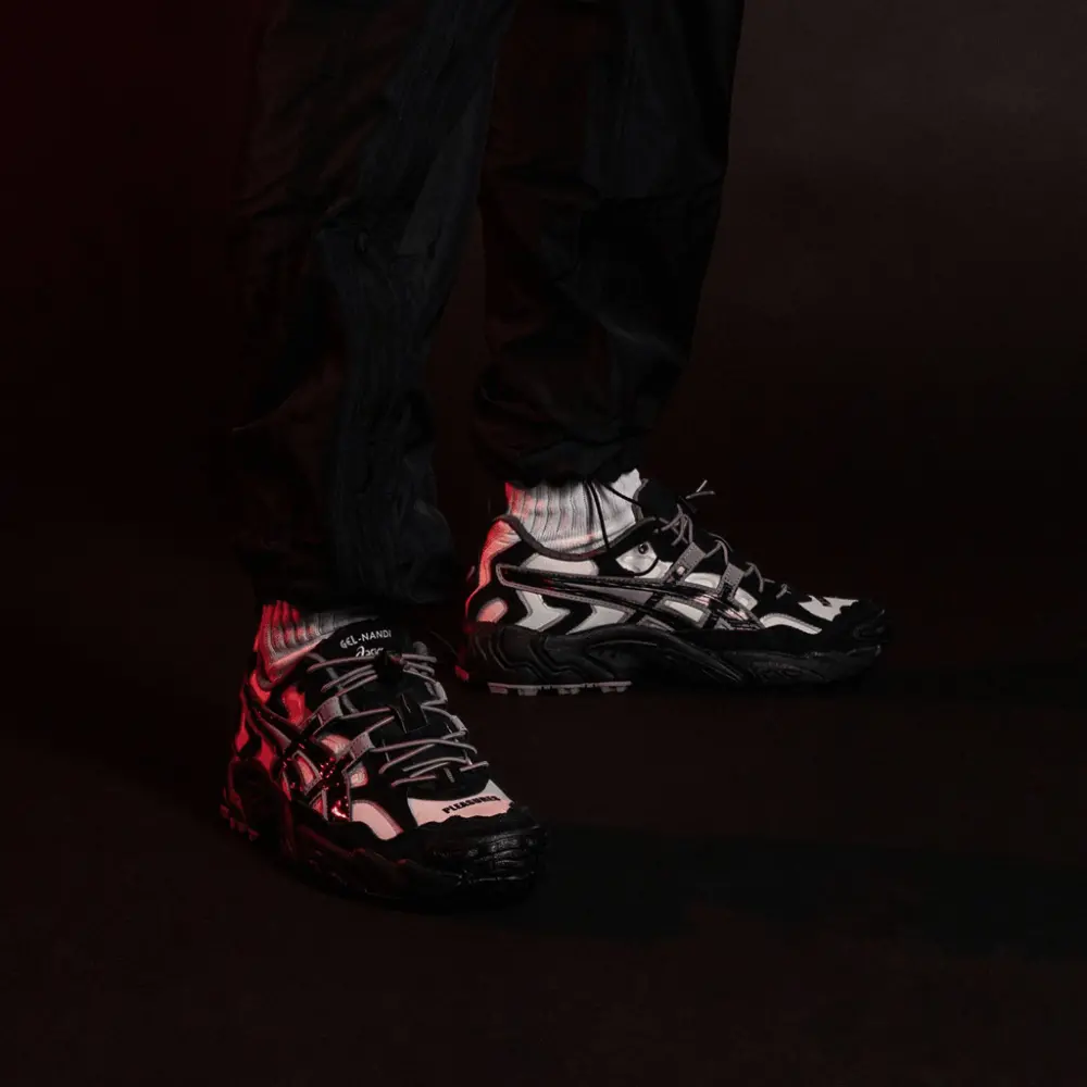 Giày Asics Pleasures x Gel Nandi Cream Graphite 1201A125 100 - Ảnh 4