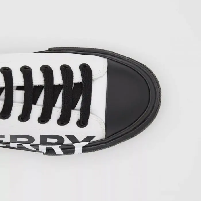 Giày Burberry Logo Print Two-Tone White Black 80109101 - Ảnh 3