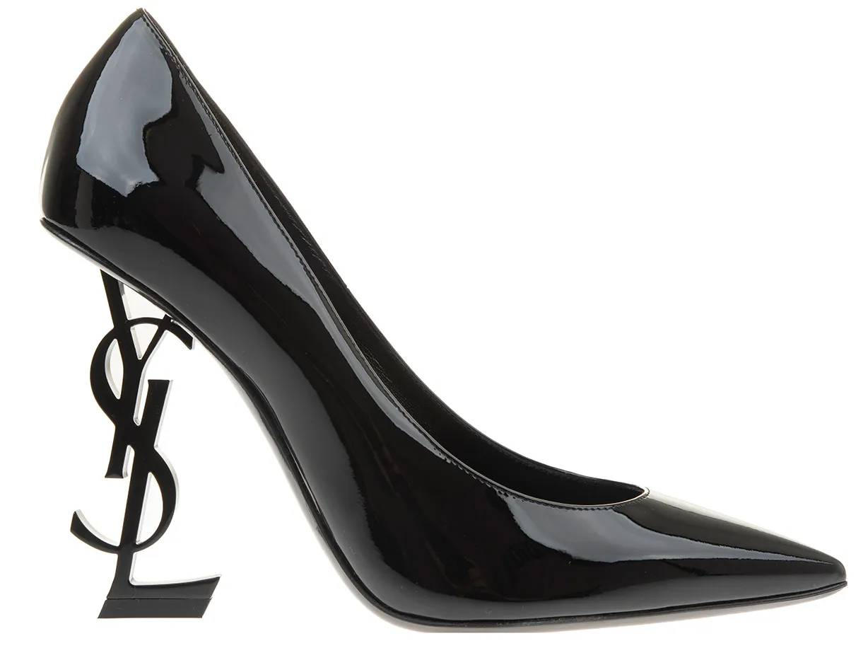 Giày Saint Laurent Opyum Pumps Patent Leather Black Heel 4720110NPVV1000