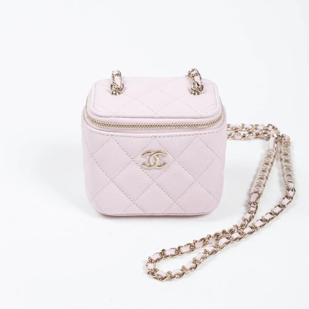Alternative view of Túi Chanel Quilted Grained Calfskin Mini Vanity 'Pink' C24Z8
