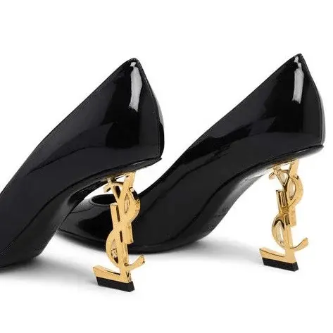 Alternative view of Giày Saint Laurent Opyum Pumps Patent Leather Gold-Tone Heel 4841600NPKK1000