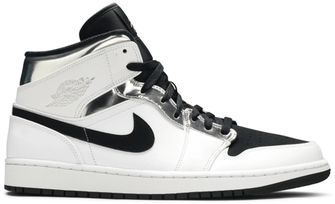 Giày Nike Air Jordan 1 Mid 'White Silver' 554724-121