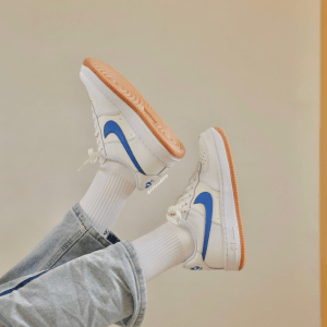 Alternative view of Giày Nike Air Force 1 Big Kids' Shoes 'White Blue' DX5805-179