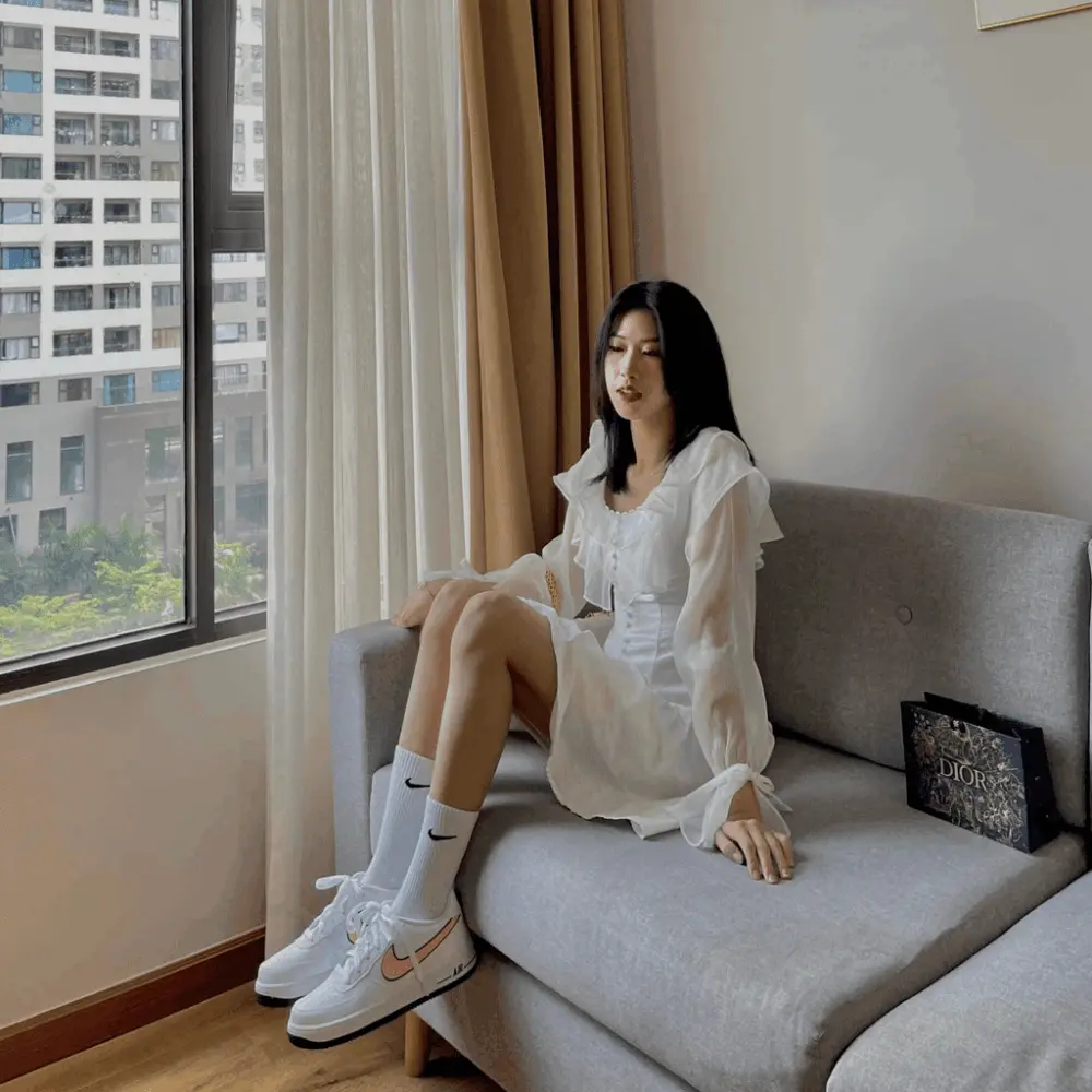 Giày Nike Air Force 1 Impact Next Nature GS 'White Doll' DZ6307-100 - Ảnh 9