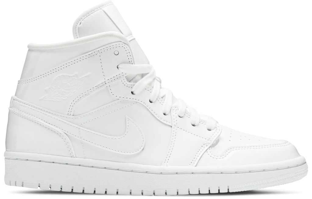 Giày Nike Wmns Air Jordan 1 Mid Patent 'Triple White' BQ6472-111