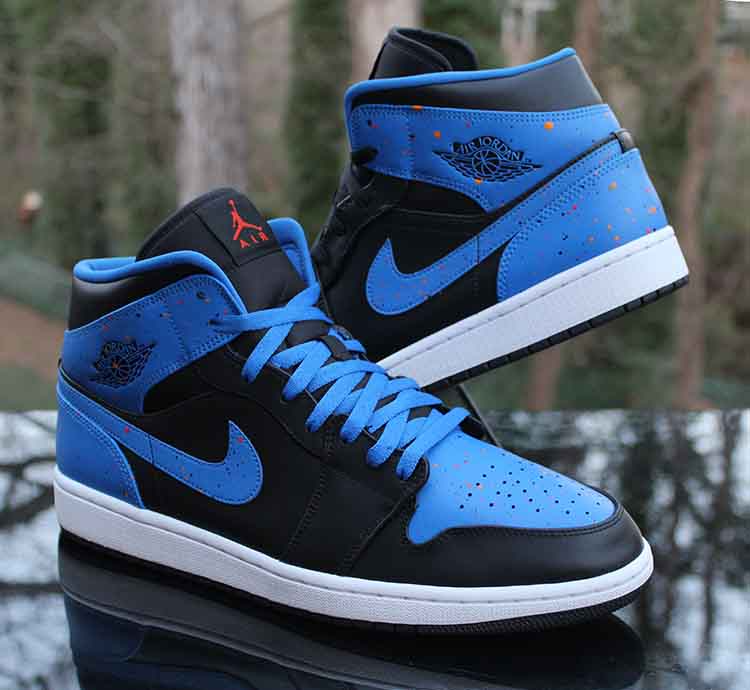 Giày Nike Air Jordan 1 Mid 'Royal Splatter' 554724-048 - Ảnh 3