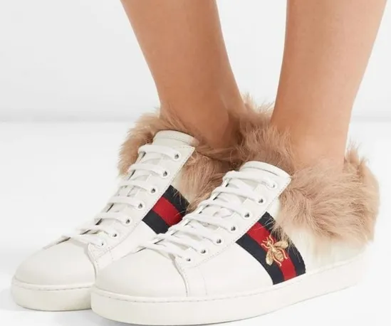 Giày Gucci Wmns Ace Wool Embroidered 'Bee' 496093-0FI50-9096 - Ảnh 5