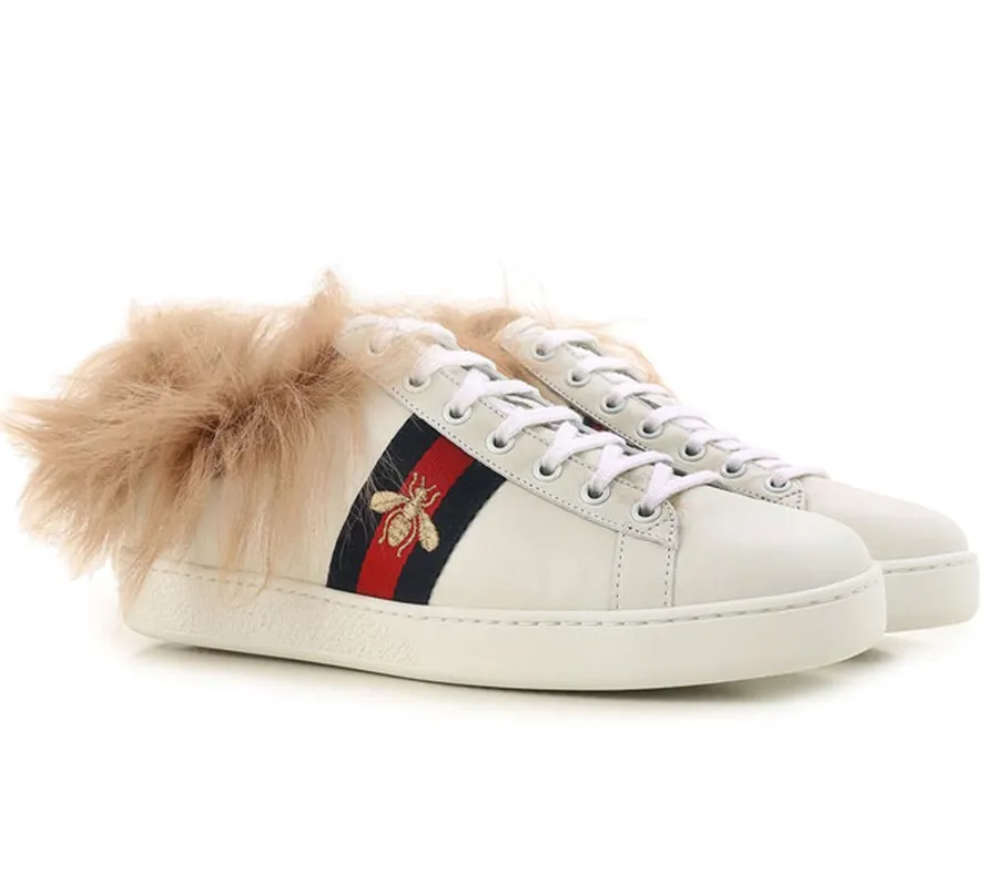 Giày Gucci Wmns Ace Wool Embroidered 'Bee' 496093-0FI50-9096 - Ảnh 3