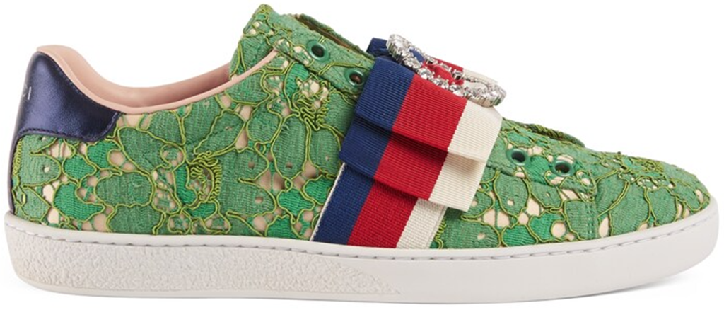 Giày Gucci Green Flat Heel Sneakers Casual Shoes 498705-9MW10-3876