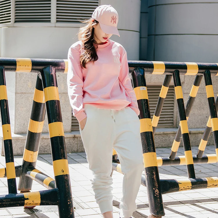 Áo MLB Sweater NY Back Big Logo Pink 31MTR1941-50P - Ảnh 3