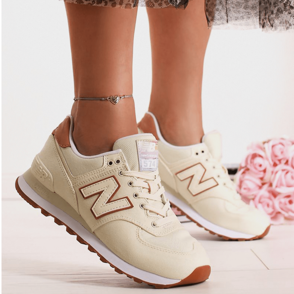 Giày New Balance Wmns 574 Trainer 'Beige' WL574SCB - Ảnh 6