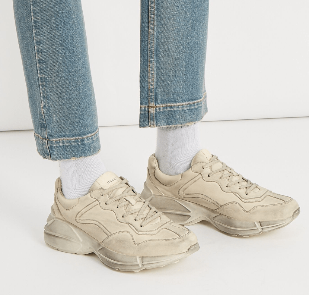 Giày Gucci Rhython Leather Sneaker Ivory 498916-A9L00-9522 - Ảnh 8