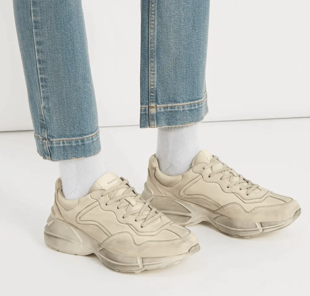 Giày Gucci Rhython Leather Sneaker Ivory 498916-A9L00-9522 - Ảnh 8