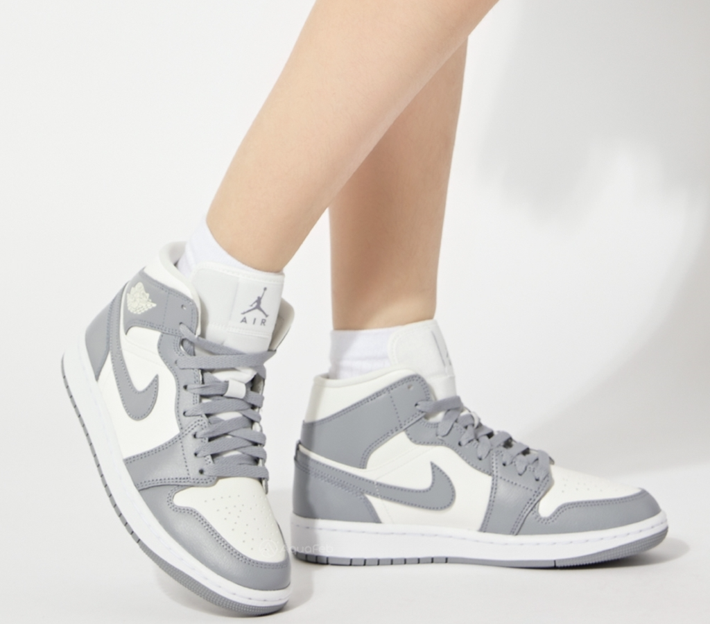 Giày Nike Air Jordan 1 Mid 'Grey Sail' BQ6472-115 - Ảnh 5