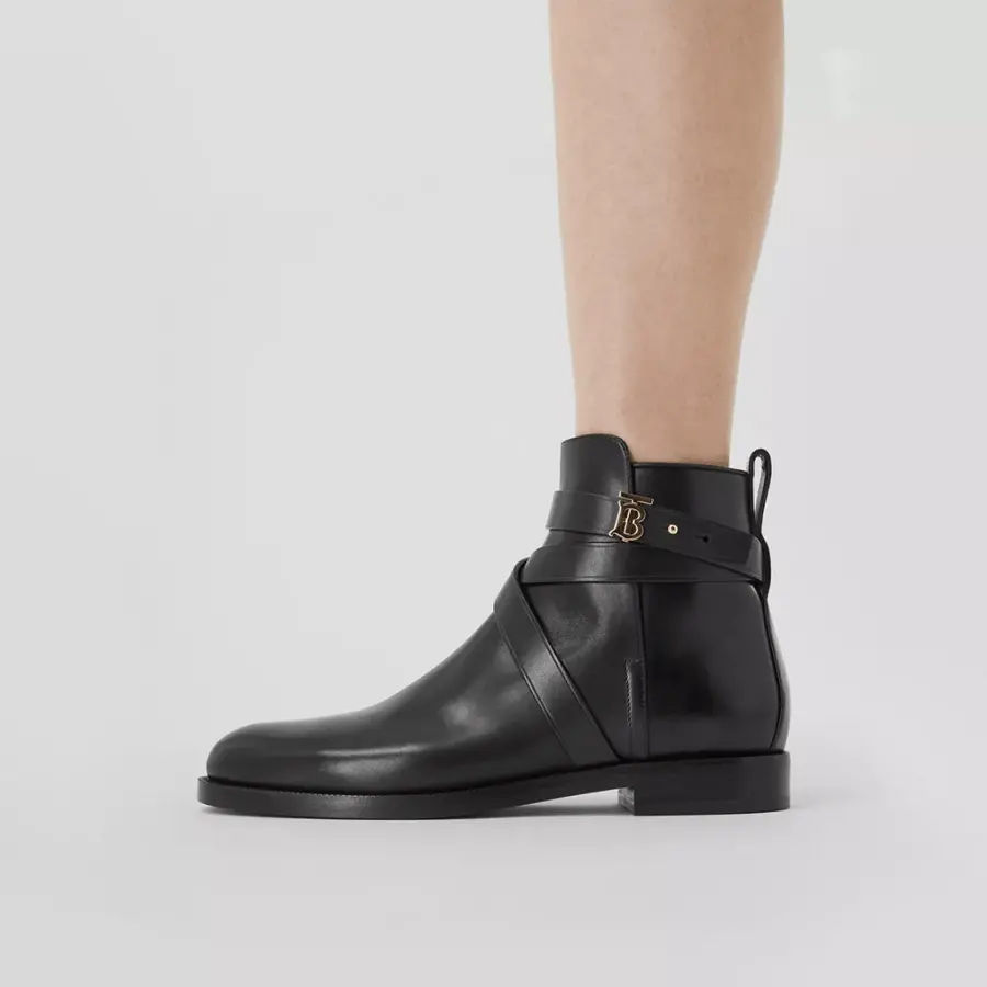 Alternative view of Giày Burberry Monogram Motif Leather Ankle Boots 'Black' 80423701
