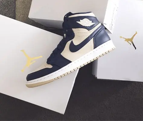 Giày Nike Air Jordan 1 High 'Navy Cream' AQ9131-401 - Ảnh 4