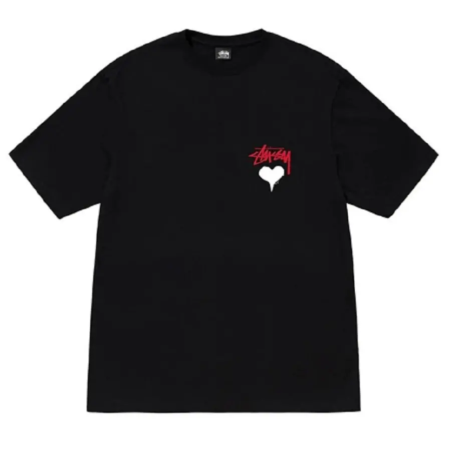 Áo Stussy Stock Heart T-shirt 'Black'