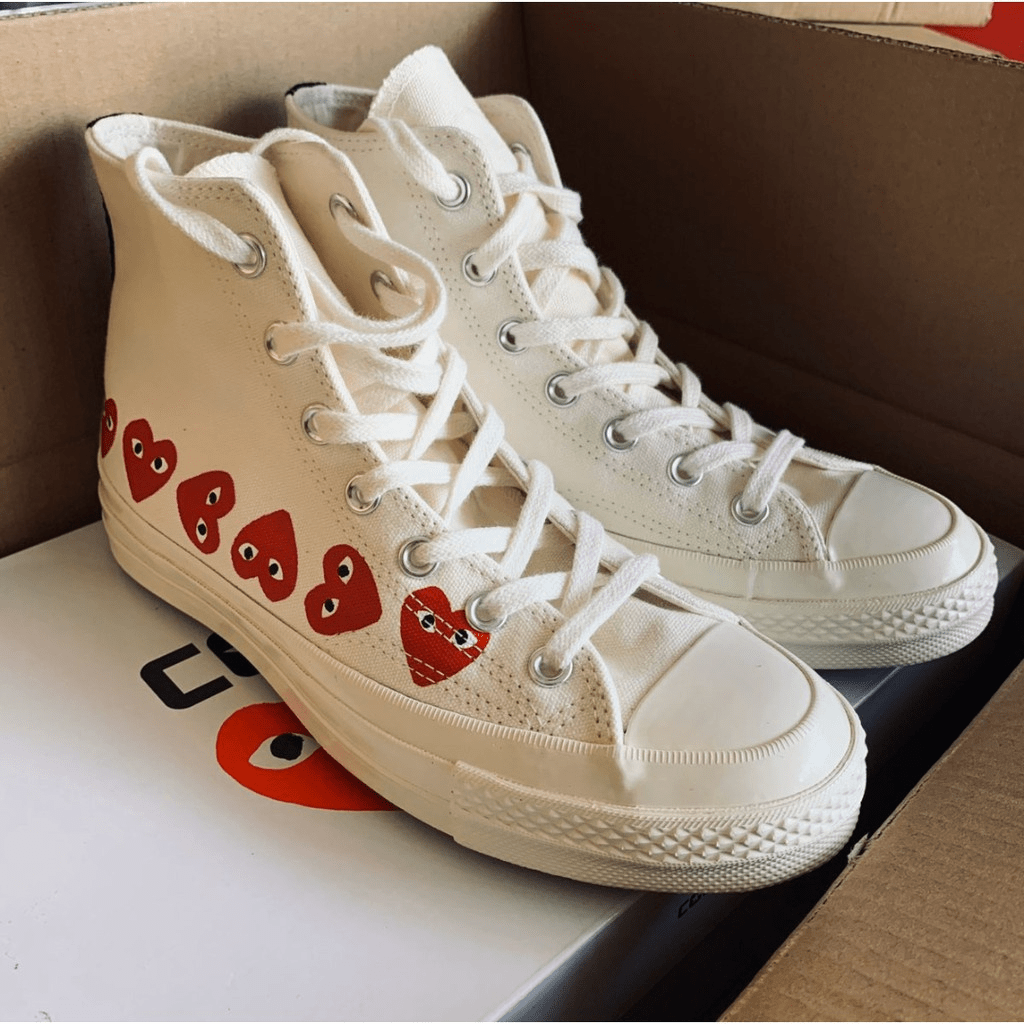 Giày Converse Comme des Garçons Play x Chuck 70 Hi Top Multi Heart 162972C - Ảnh 4