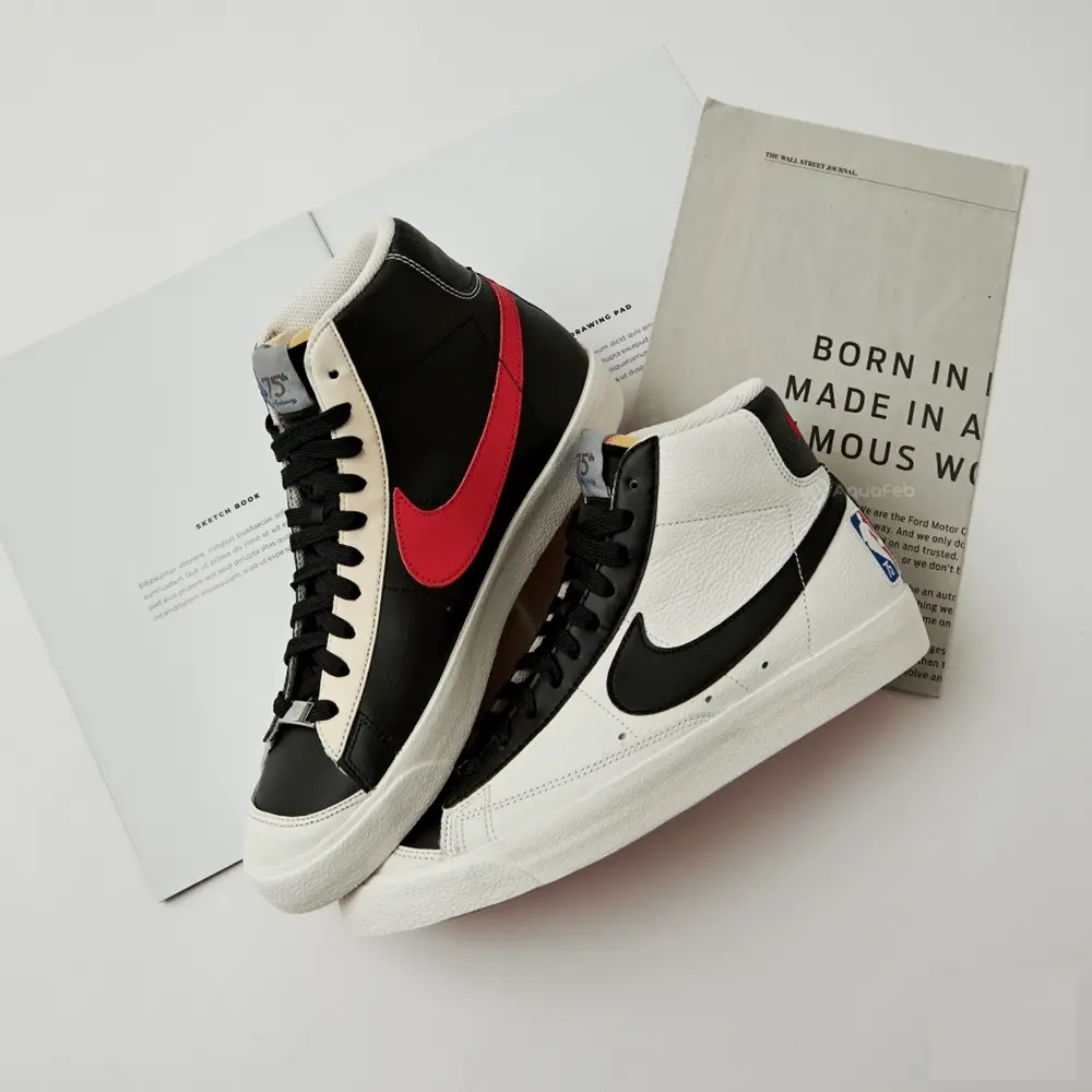 Giày Nike NBA x Blazer Mid '77 EMB 'White Black' DD8025-101 - Ảnh 5