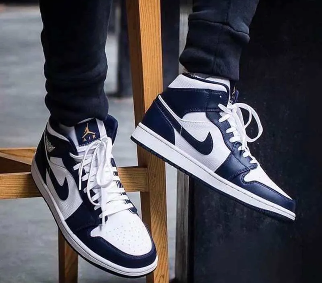Giày Nike Air Jordan 1 Mid 'Obsidian' 554724-174 - Ảnh 4