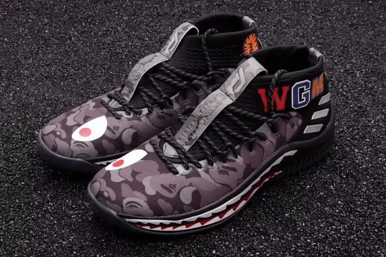 Giày Adidas A Bathing Ape x Dame 4 'Black Camo' AP9975 - Ảnh 3