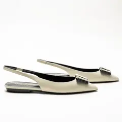 Giày Saint Laurent Anaïs Slingback 'Pearl' 649621AAAOF1912 - Ảnh 3