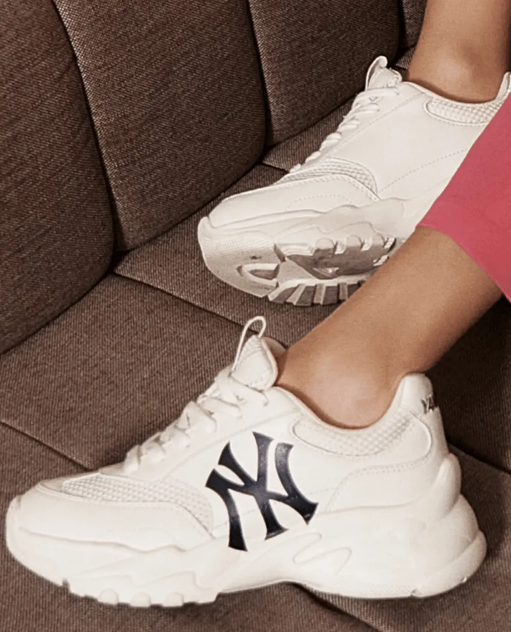 Giày MLB Bigball Chunky Mesh New York Yankees 'White' 3ASHCE12N-50CRS - Ảnh 6