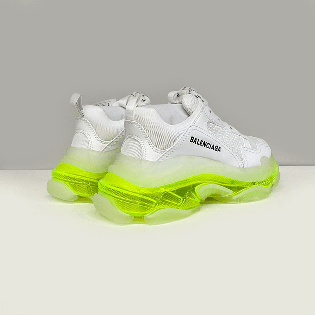 Giày Balenciaga Triple S Sneaker Clear Sole White Fluo Yellow 541624 W2FR1 9073 - Ảnh 3