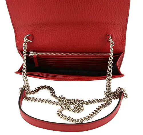Túi Gucci Leather GG Chain Shoulder Bag Messenger Bag Red 510314 CAO0G 6420 - Ảnh 6