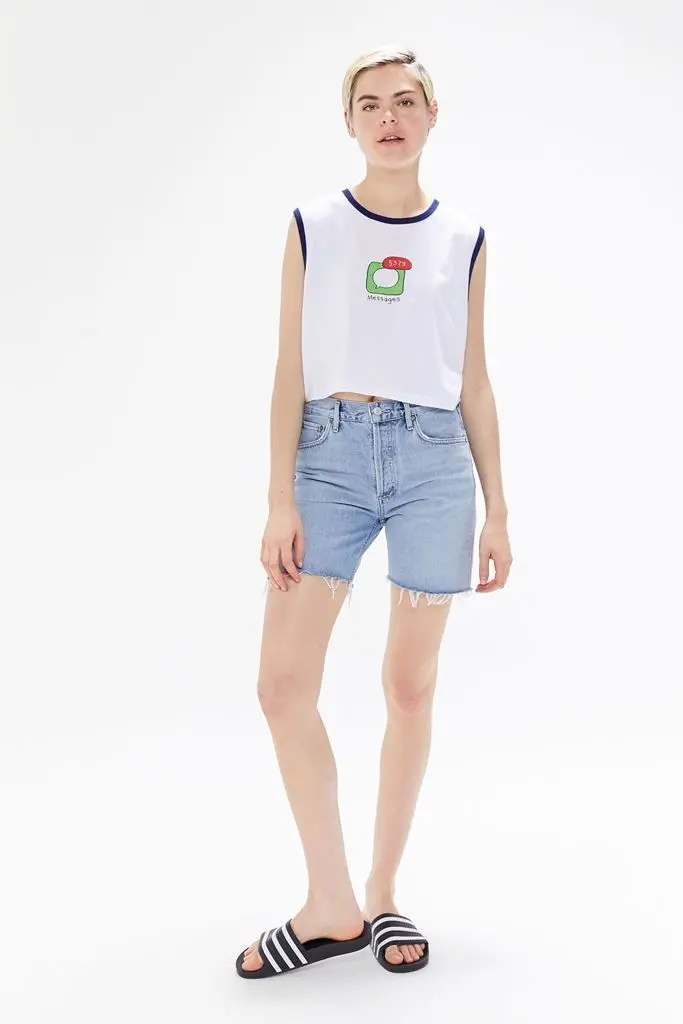 Alternative view of Urban Outfitters Truly Madly Deeply Can’t Text Back Cropped Muscle Tank Top