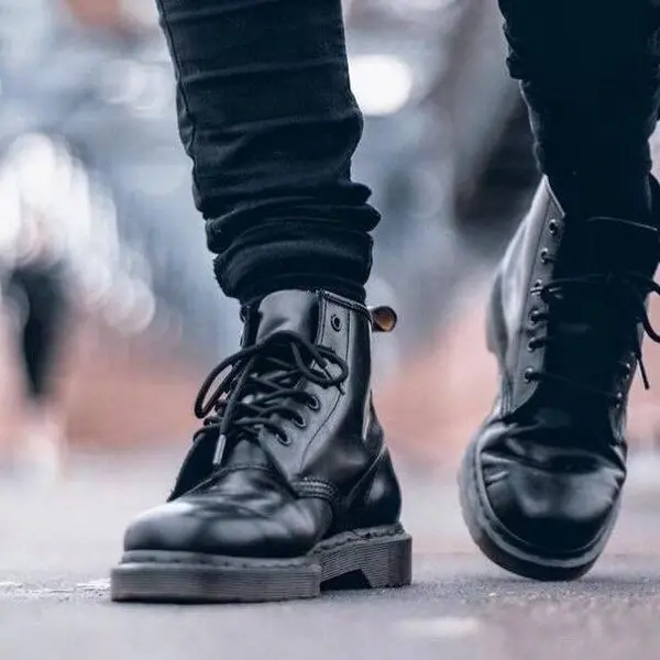 Giày Dr. Martens 1460 Mono Smooth Leather Lace Up Boot Black 14353001 - Ảnh 3