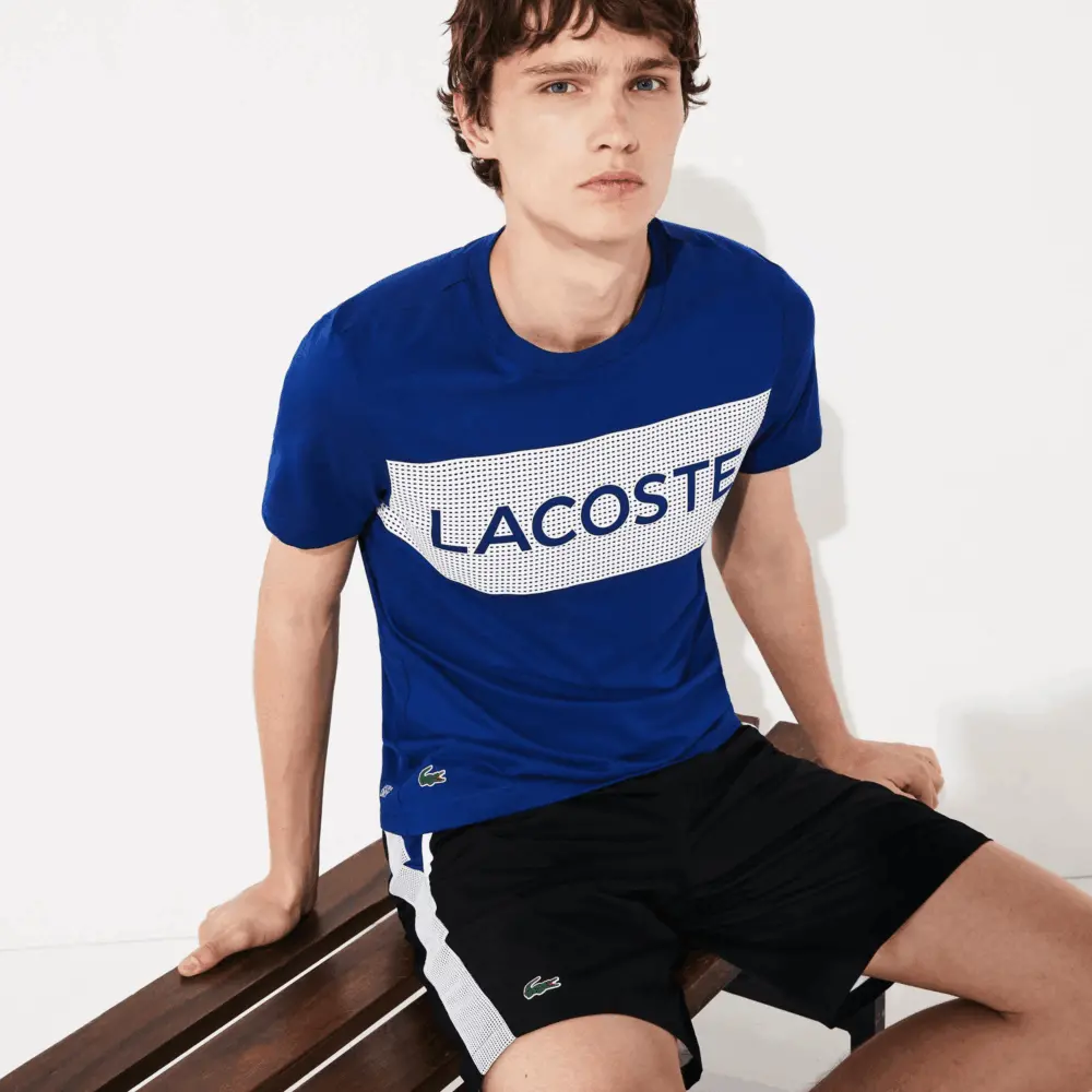 Áo Lacoste Sport Printed T-Shirt Blue TH4865-EMJ - Ảnh 3