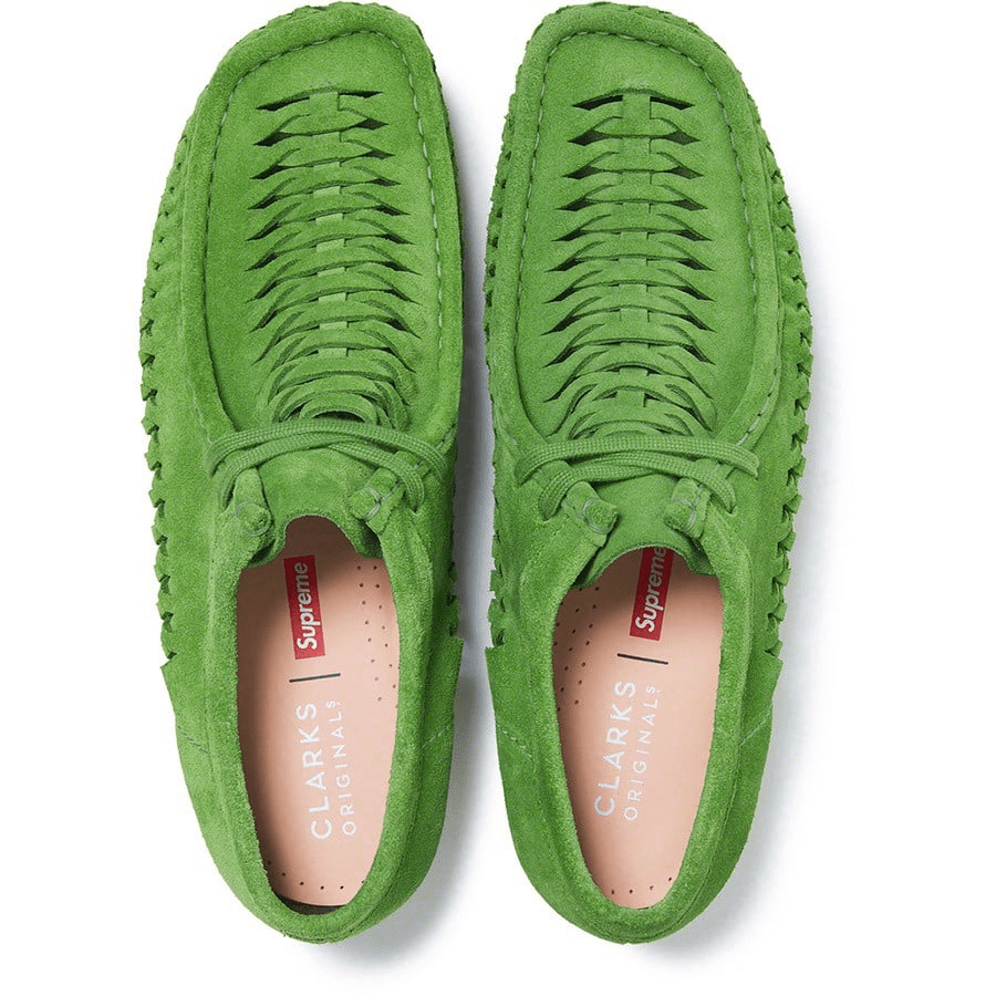 Giày Clarks x Supreme Woven Wallabee 'Green' 261-60848 - Ảnh 5