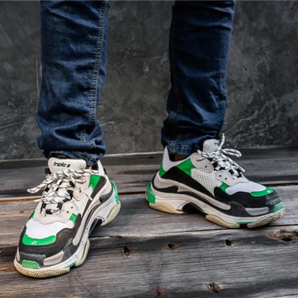 Giày Balenciaga Triple S Trainer Green Fluo 524039 W09O6 9063 - Ảnh 5