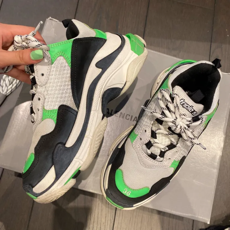 Giày Balenciaga Triple S Trainer Green Fluo 524039 W09O6 9063 - Ảnh 3