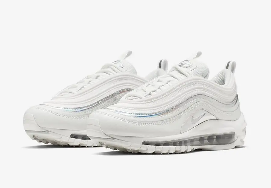 Alternative view of Giày Nike Air Max 97 GS  'White Metallic Silver' 921522-104