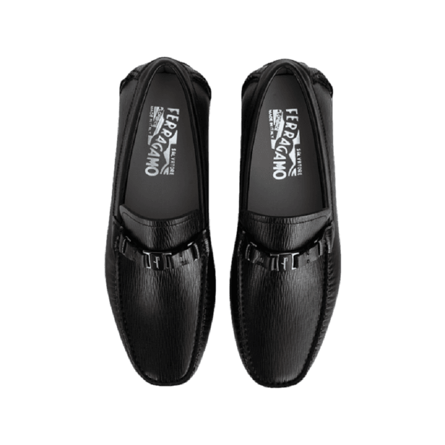 Giày Salvatore Ferragamo Mocasin Buckle ‘Black’ 709326 - Ảnh 3