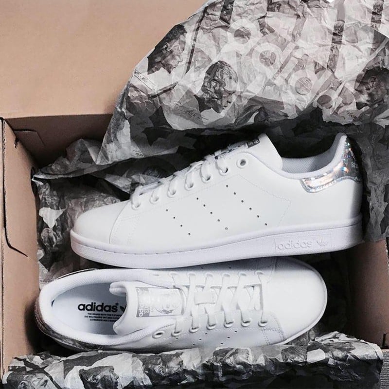Giày Adidas Stan Smith Sparkly Heel White EE8483 - Ảnh 2