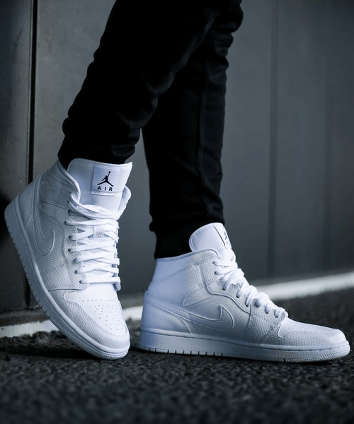 Giày Nike Air Jordan 1 Mid White 'Snakeskin' BQ6472-110 - Ảnh 4