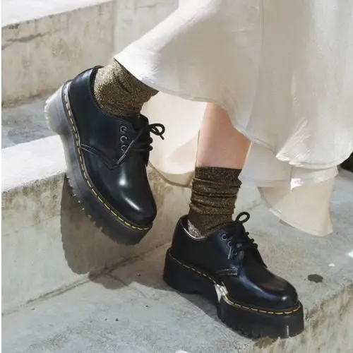 Giày Dr. Martens Wmns 1461 Patent Platform Quad Black 26647001 - Ảnh 3