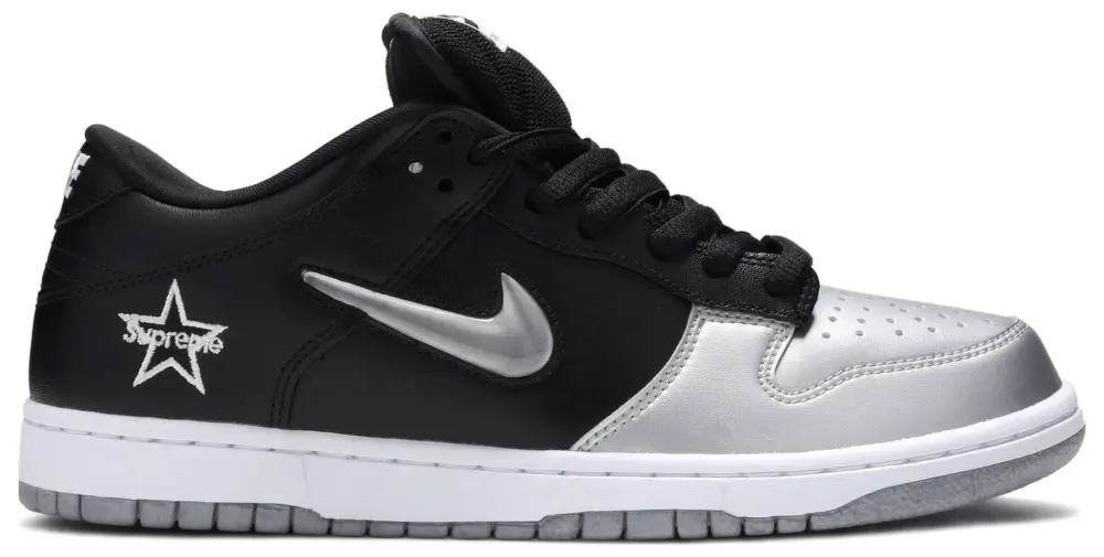 Giày Nike Supreme x Dunk SB Low QS 'Metallic Silver' CK3480-001