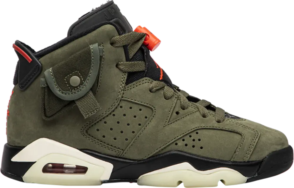 Giày Nike Air Jordan 6 Retro GS x Travis Scott 'Olive' CN1085-200