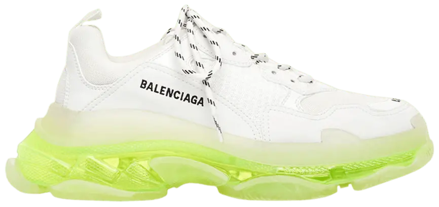 Giày Balenciaga Triple S Sneaker Clear Sole White Fluo Yellow 541624 W2FR1 9073