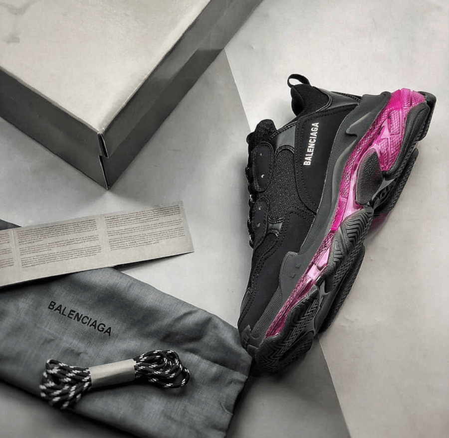 Giày Balenciaga Triple S 'Black Pink Neon' 541624-W2FR1-1053 - Ảnh 6