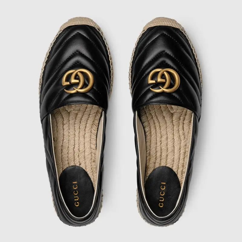 Giày Gucci Leather Espadrille With Double G 551890-BKO00-1000 - Ảnh 3