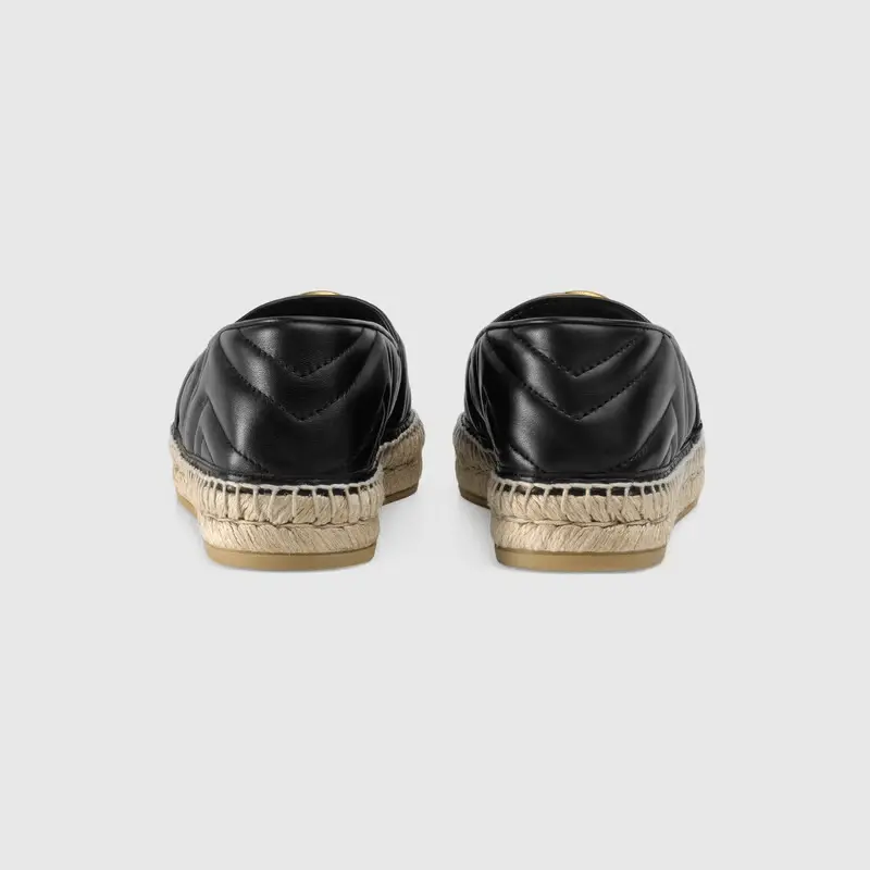 Giày Gucci Leather Espadrille With Double G 551890-BKO00-1000 - Ảnh 4