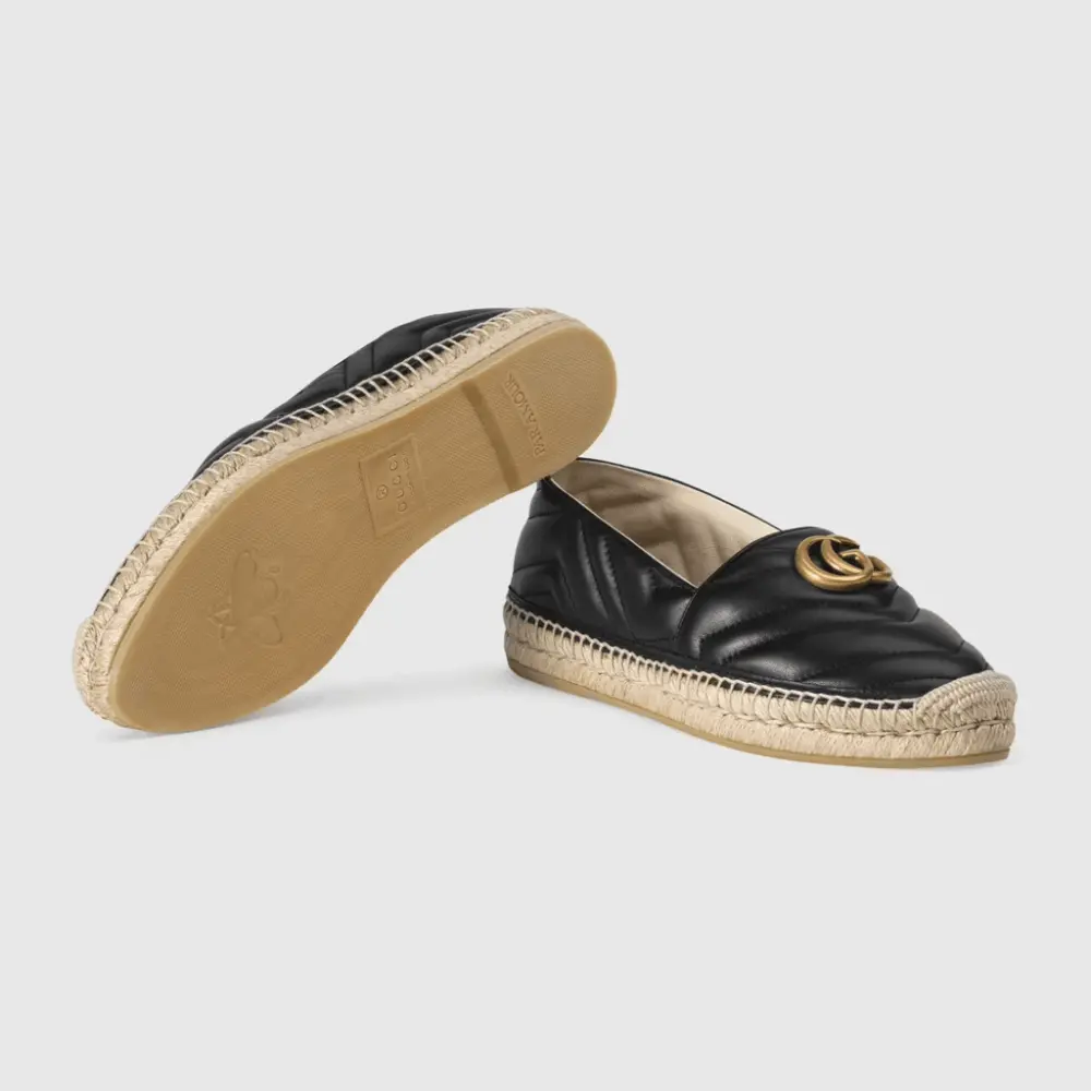 Giày Gucci Leather Espadrille With Double G 551890-BKO00-1000 - Ảnh 5